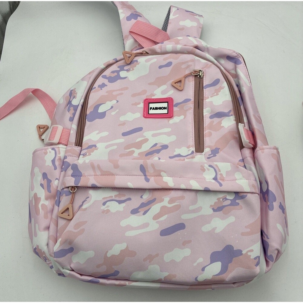 camolauge pink back pack with lunch bag&pencil case nylon large capacity school